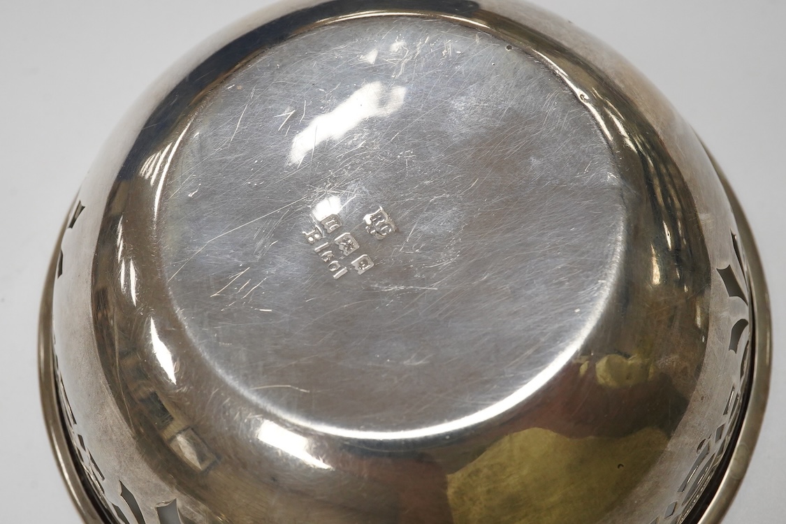 Eight assorted items of 19th century and later silver flatware including a Georgian silver fish slice(repair), various dates and makers, together with a Danish white metal spoon, a silver napkin ring and a small pierced